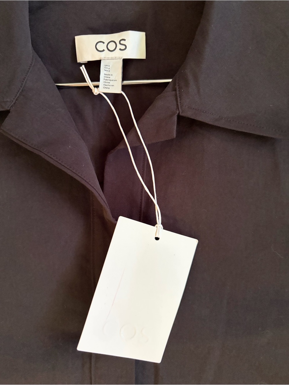 COS Black 100% Cotton Utility Mini Shirt Dress Minimalist Shift Dress - Picture 8 of 10